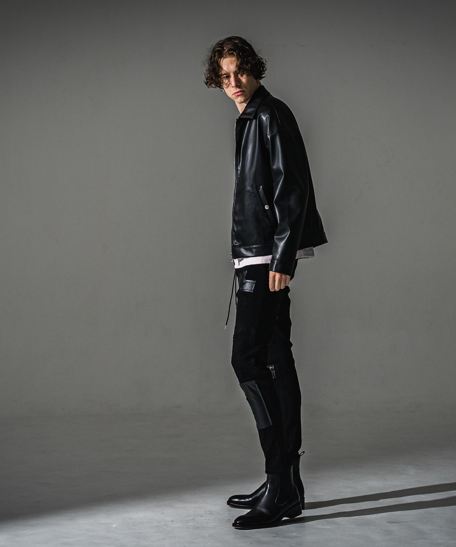 LEATHER SP JK / RC41-JK-005 / エコレザーシングルライダース / ブラック (9月下旬入荷予定)