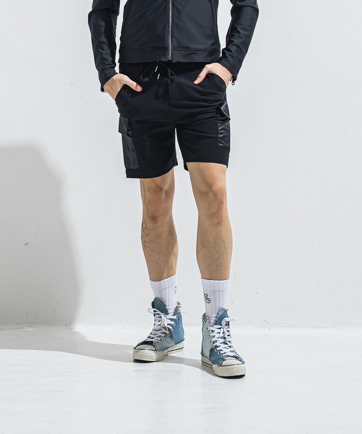 DARRELL CARGO SHORTS / RC40-HP-005 / ナイロンカーゴショーツ / ブラック (6月上旬入荷予定)