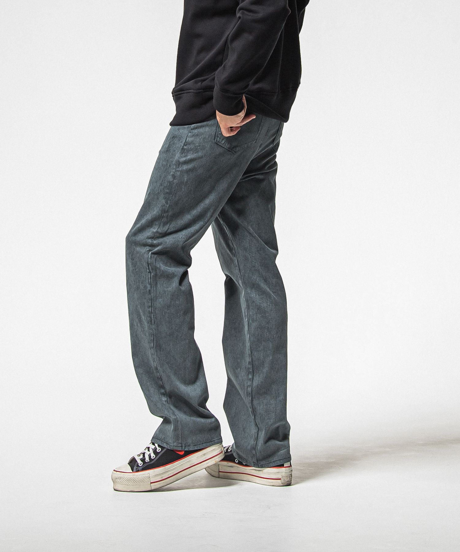 KING DENIM JERSEY / BASIC-ST-005 / デニムジャージバギーワイドパンツ / ピグメントブラック (12月中旬入荷予定)