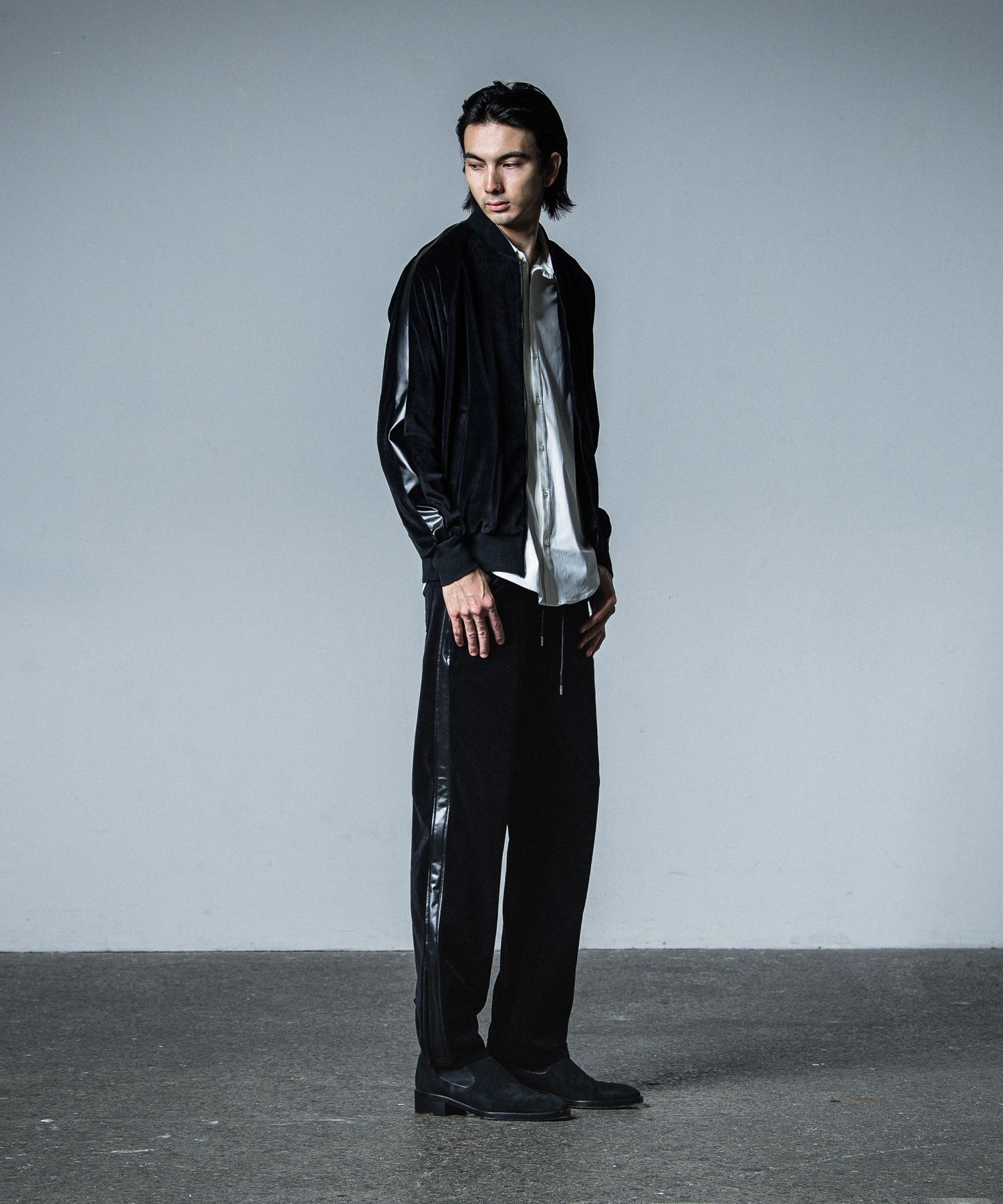 VELOUR SEMI WIDE PT / RC33-ST-008VW / ベロアラインワイドパンツ / ブラック