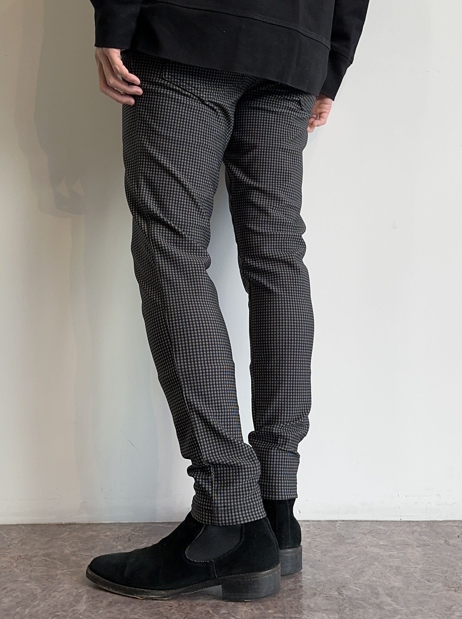 CHRIS EASY HEAT PANTS / RC30-ST-016H / 裏起毛イージーパンツ / 千鳥柄チャコール