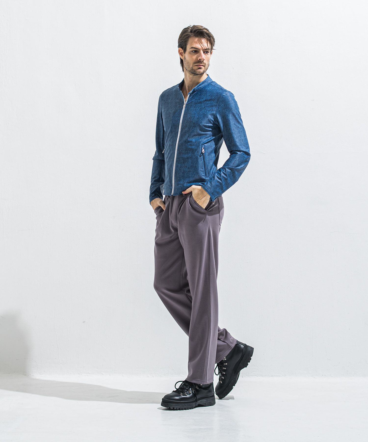 SEMI WIDE TUCK PANTS / RC40-ST-016WT / セミワイドタックパンツ / ダンボールチャコール (4月中旬入荷予定)
