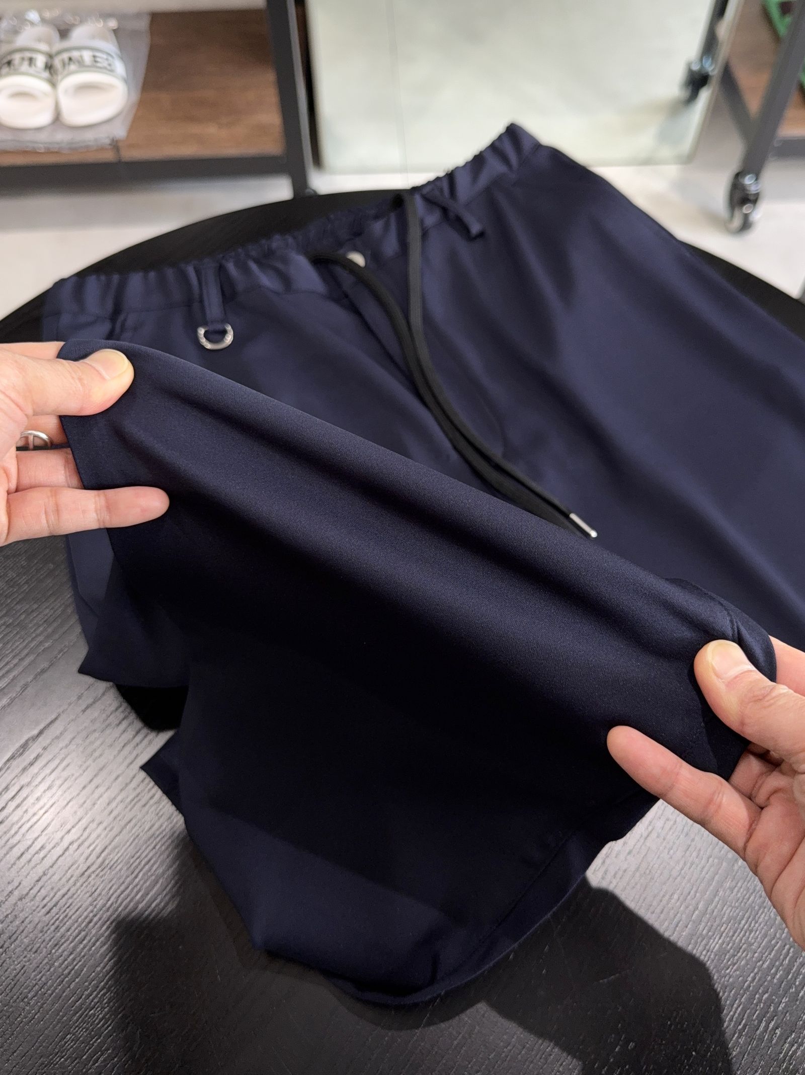 PULLOVER SATIN SHIRT / RC39-SH-002 / ハーフジップサテンシャツ / ネイビー