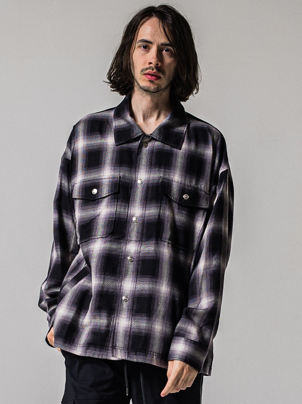 50S CHECK JK / RC39-JK-007C / チェックシャツジャケット / ブラック (2月中旬入荷予定)