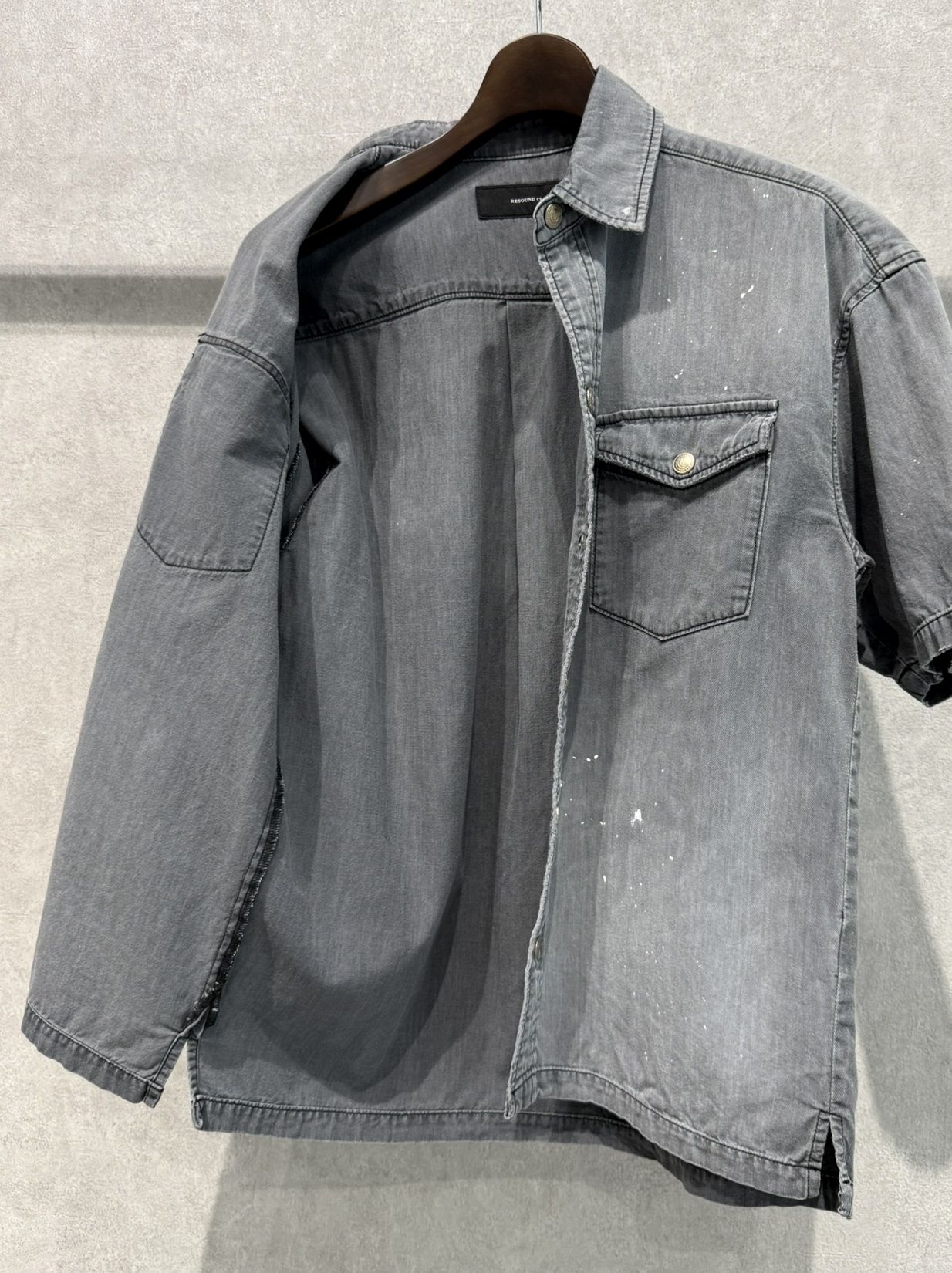 HALF DENIM SHIRTS / RC40-SH-002 / デニム半袖シャツ / ブラック