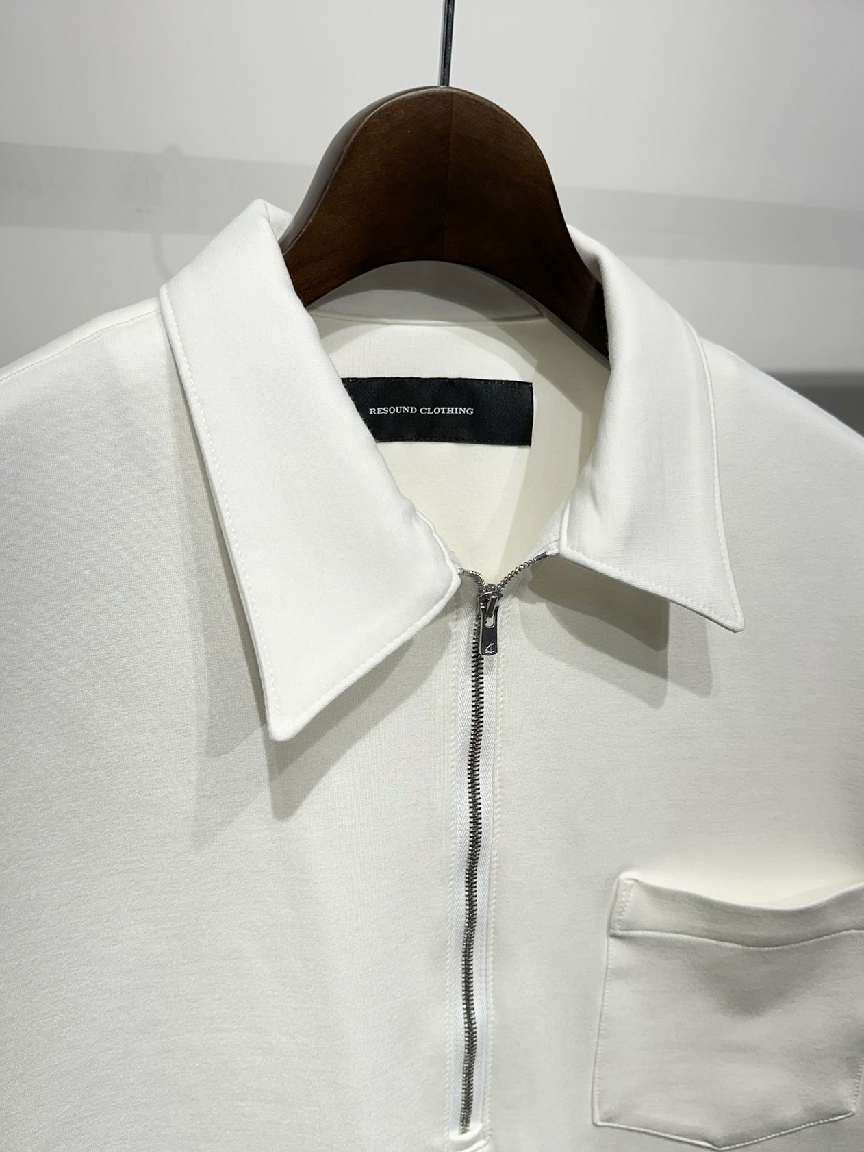 PULLOVER JERSEY SHIRT / RC34-SH-002 / 裏起毛ハーフジップシャツ / ホワイト