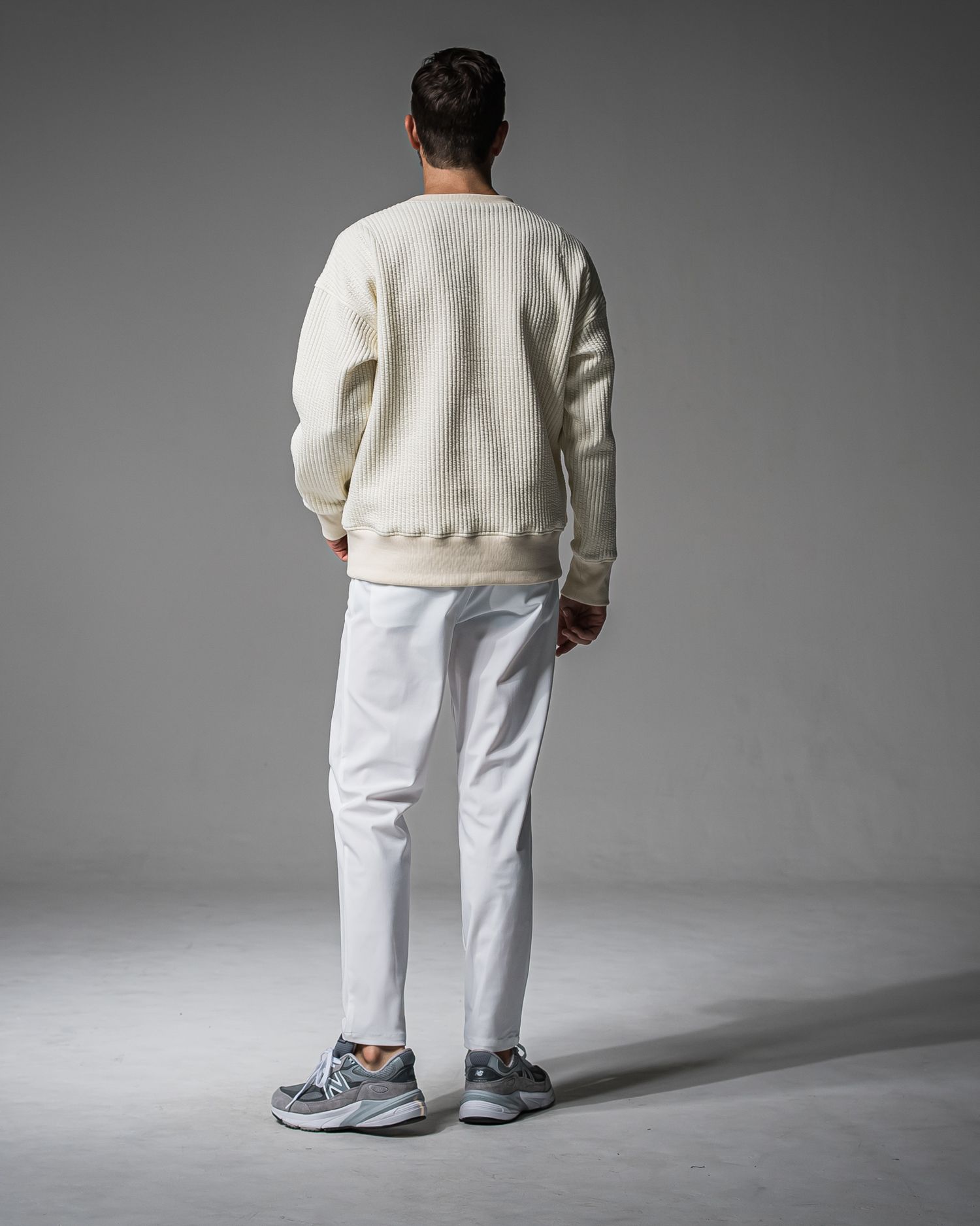 STRIPE QUILTING DROP TRAINER / RC37-C-003 / ストライプキルティングトレーナー / オフホワイト (9月下旬入荷予定)