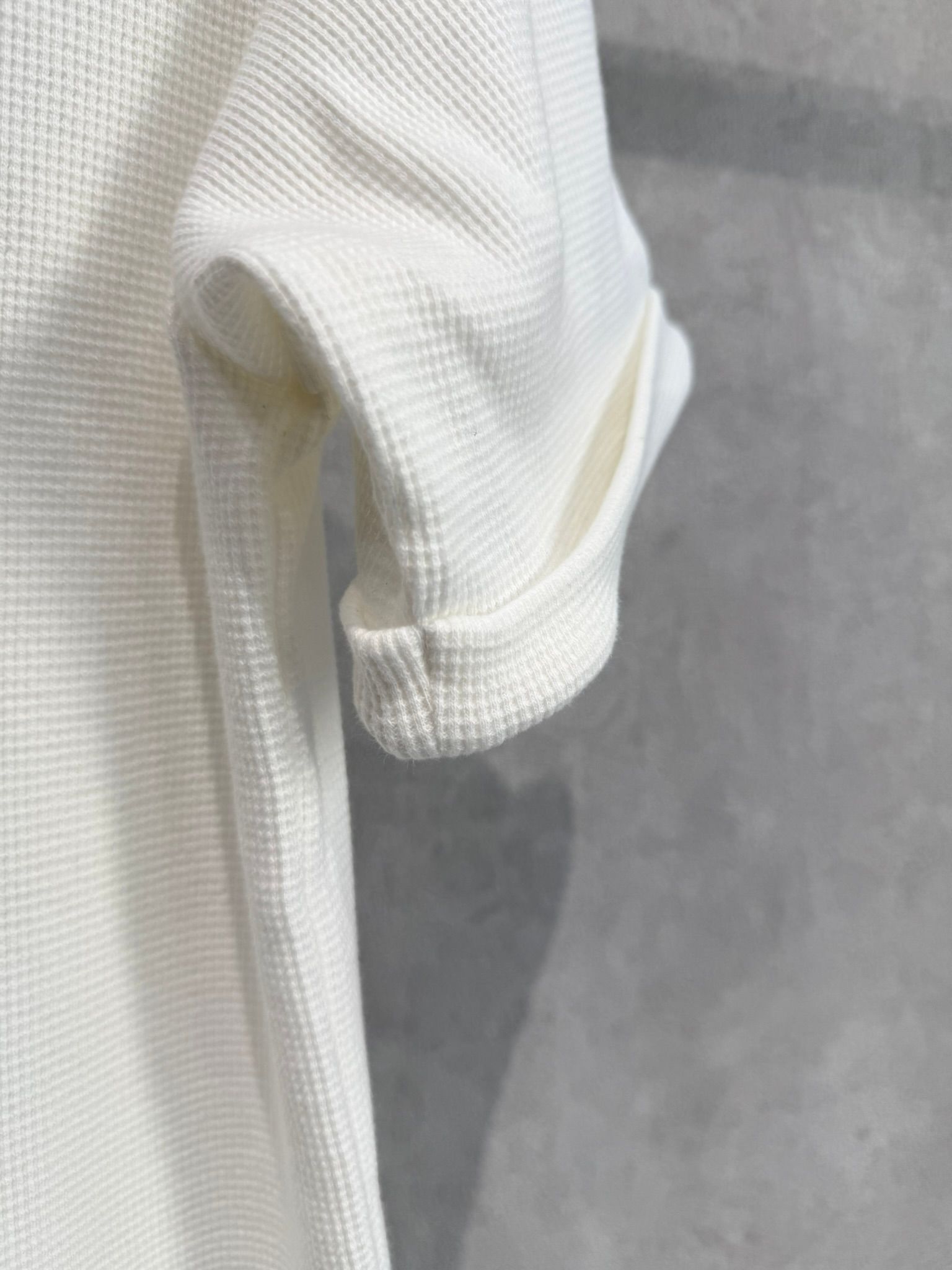 CUT OFF THERMAL TEE / RC39-T-003 / サーマルロールアップTシャツ / ホワイト