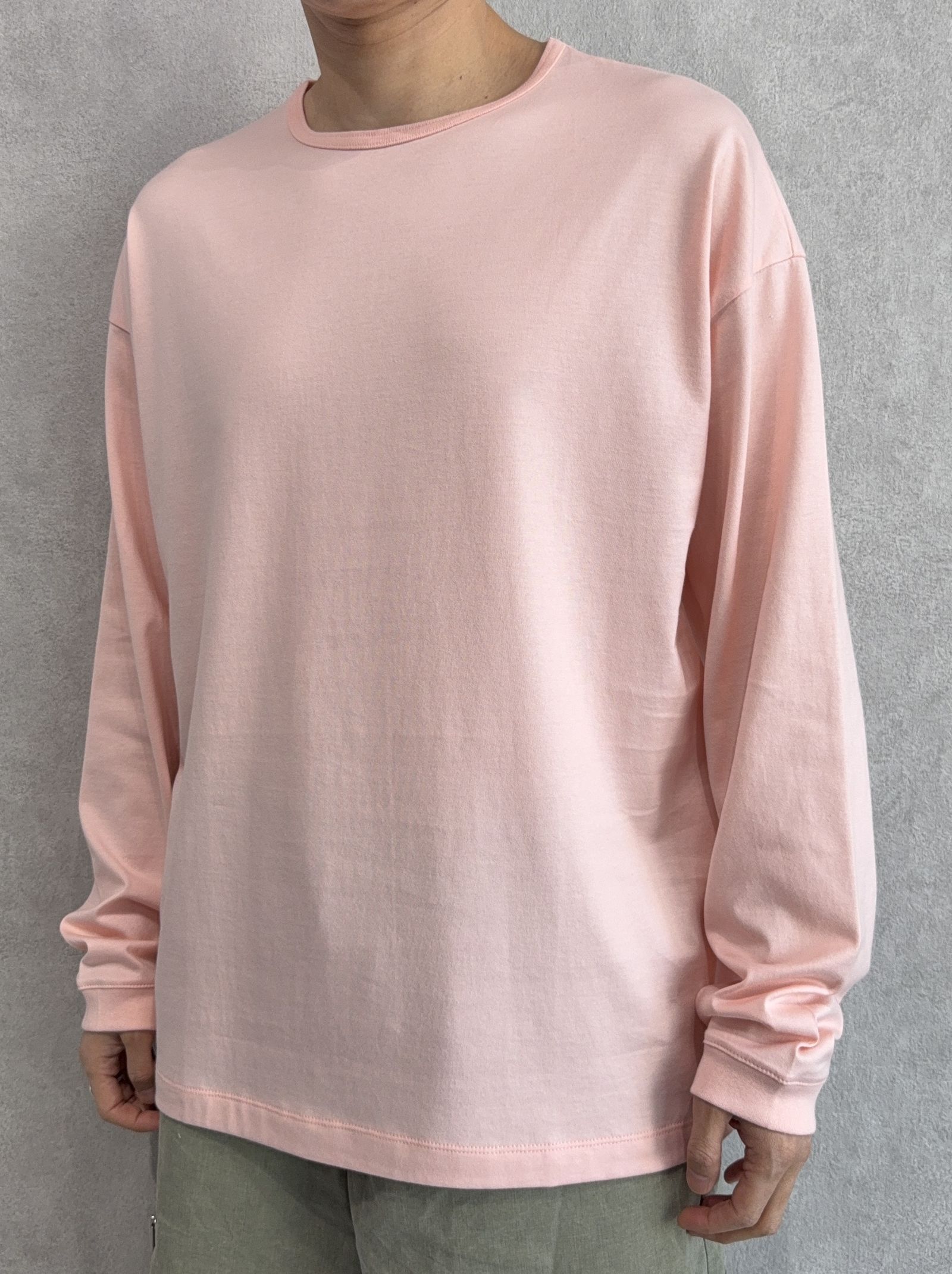 PIN ST RC OVER LONGSLEEVE TEE / RC41-T-003 / オーバーサイズ長袖バックロゴTシャツ / ピンク