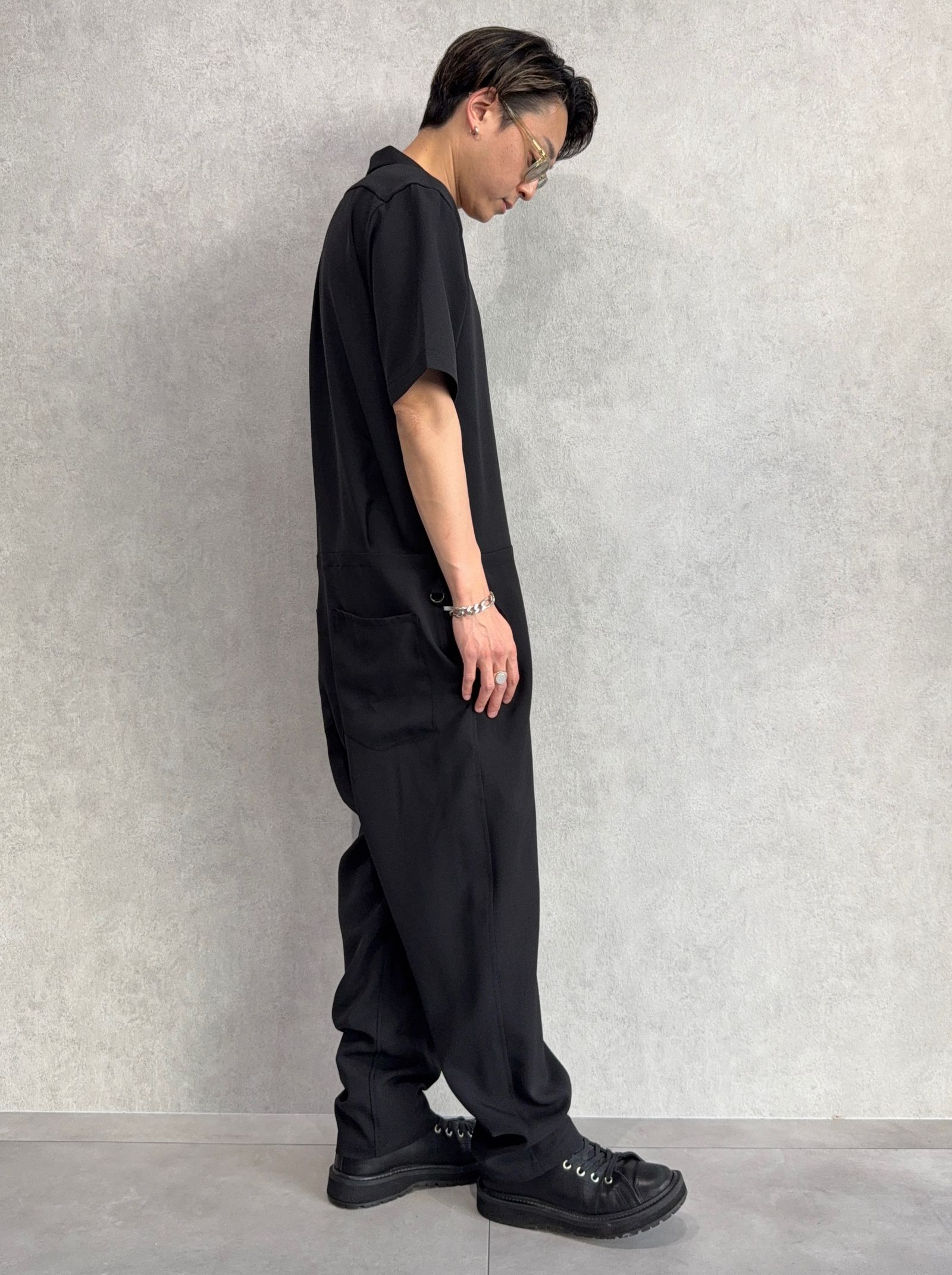 RAGE TWILL HALF ALL IN ONE / DP1-TN-001 / 半袖シャツオールインワン / ブラック