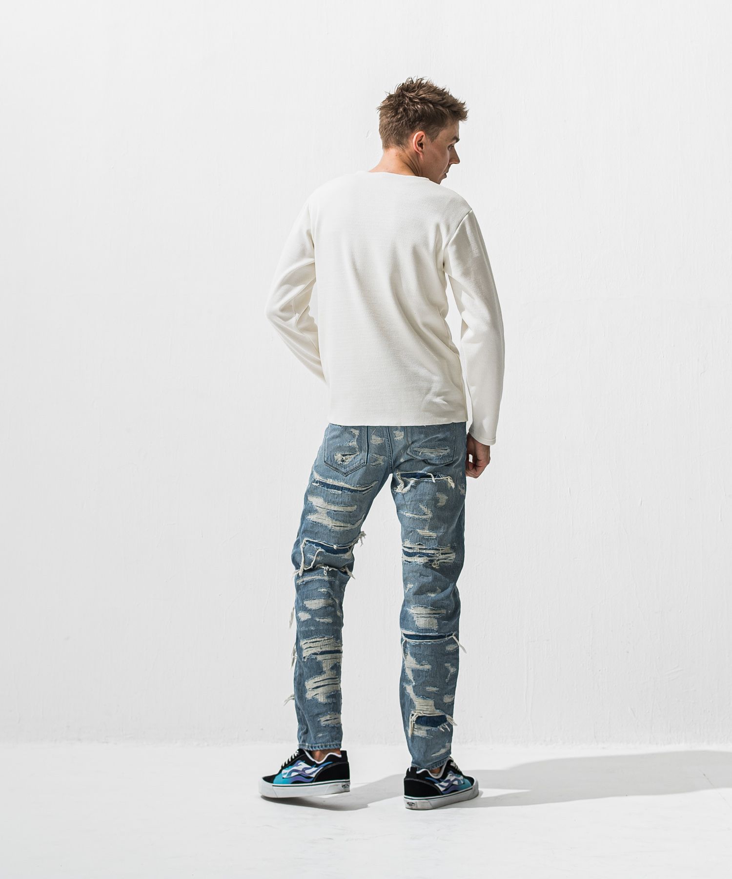 VELOURS FLEECE NEO THERMAL / RC42-C-001 / 裏起毛サーマルロングスリーブTシャツ / ホワイト (10月下旬入荷予定)