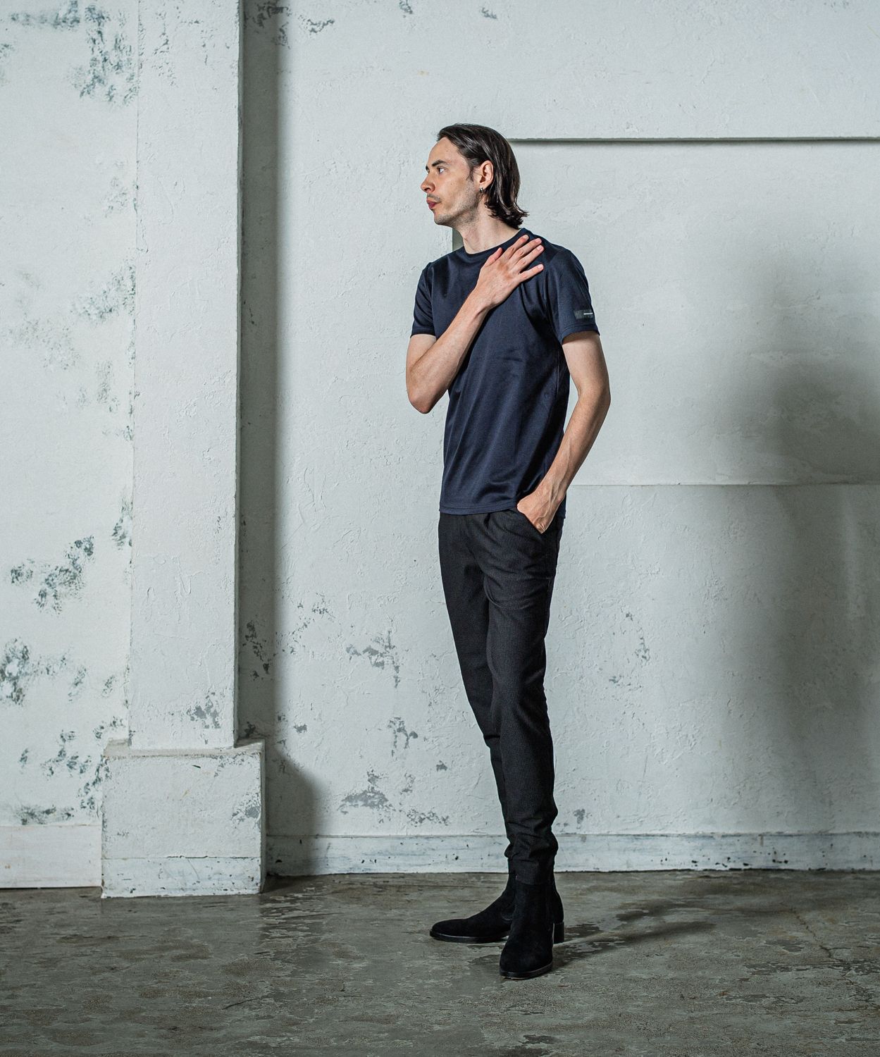 CHRIS EASY TUCK PANTS / RC35-ST-016T / シアサッカーイージータックパンツ / ブラック