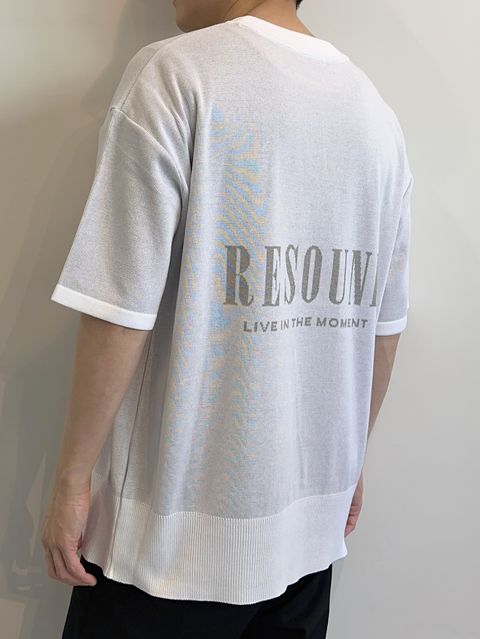BACK ROGO HALF KNT / RC28-K-002 / バックロゴルーズ半袖サマーニット / ホワイト