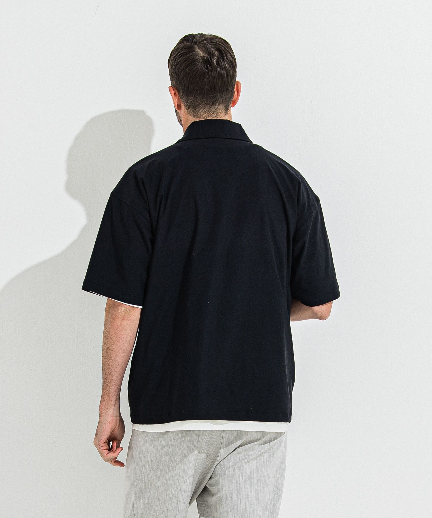 NYLON HALF COACH JACKET / RC36-C-002 / 半袖ナイロンコーチジャケット / ブラック