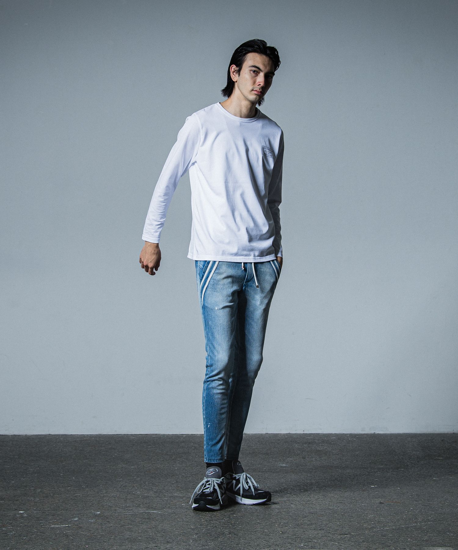 CREW LONG SLEEVE TEE / RC33-T-002 / バックプリント長袖Tシャツ / ホワイト