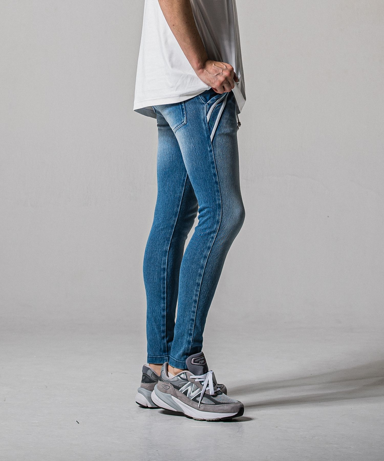 EX DENIM JERSEY EDGE PT / RC39-ST-014D / デニムジャージラインパンツ / ライトインディゴ (2月上旬入荷予定)