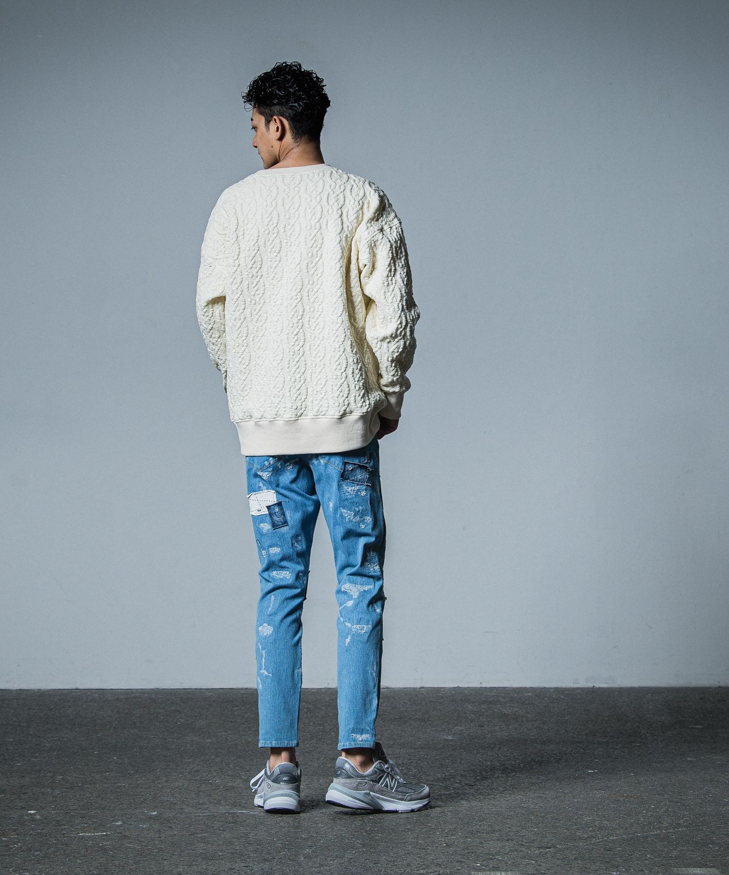 MICK DENIM JERSEY / RC33-ST-020 / デニムジャージテーパードパンツ / ライトインディゴリメイク