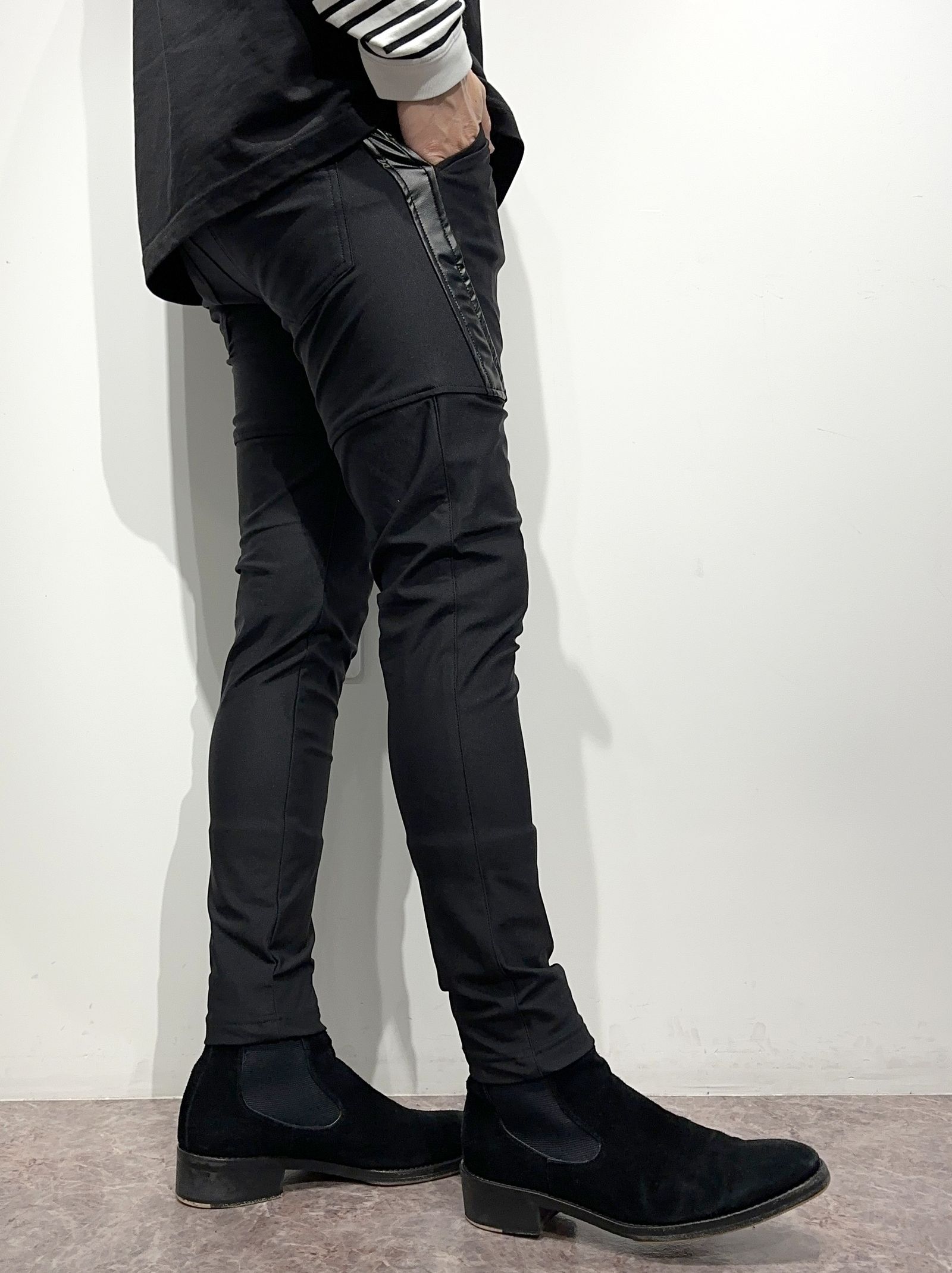 TYLER PANTS / RC34-ST-026H / 裏起毛レザーラインイージーパンツ / ブラック