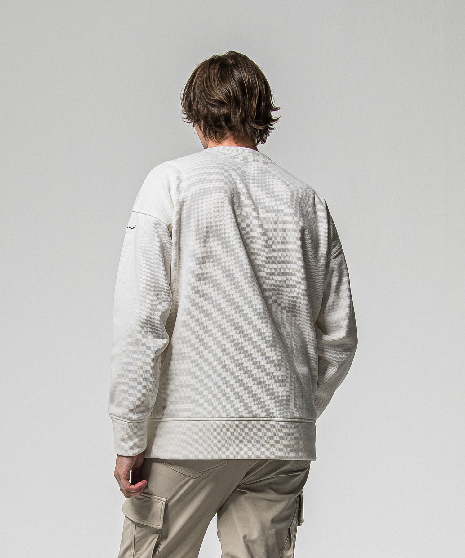 VELOURS FLEECE THERMAL LOOSE TRAINER / RC38-C-002 / 裏起毛サーマルトレーナー / ホワイト (10月中旬入荷予定)