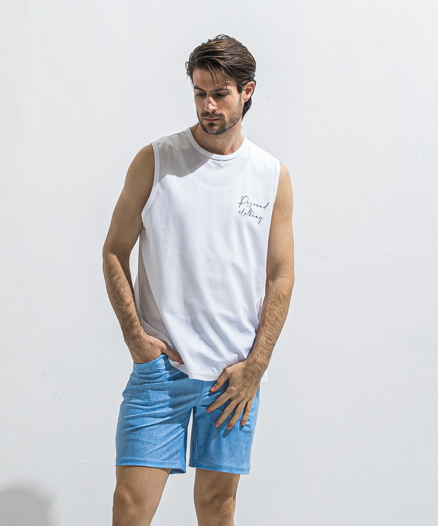 OVER NO SLEEVE / RC40-T-010 / バックロゴメッシュノースリーブ / ホワイト (6月上旬入荷予定)