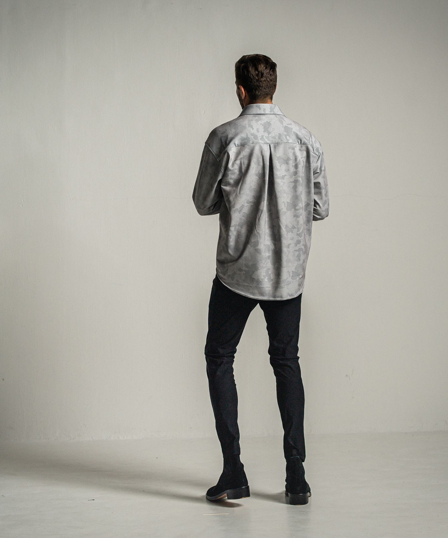 JERSEY JACK SHIRT / RC34-SH-001 / 裏起毛オーバーサイズシャツ / グレーカモフラ