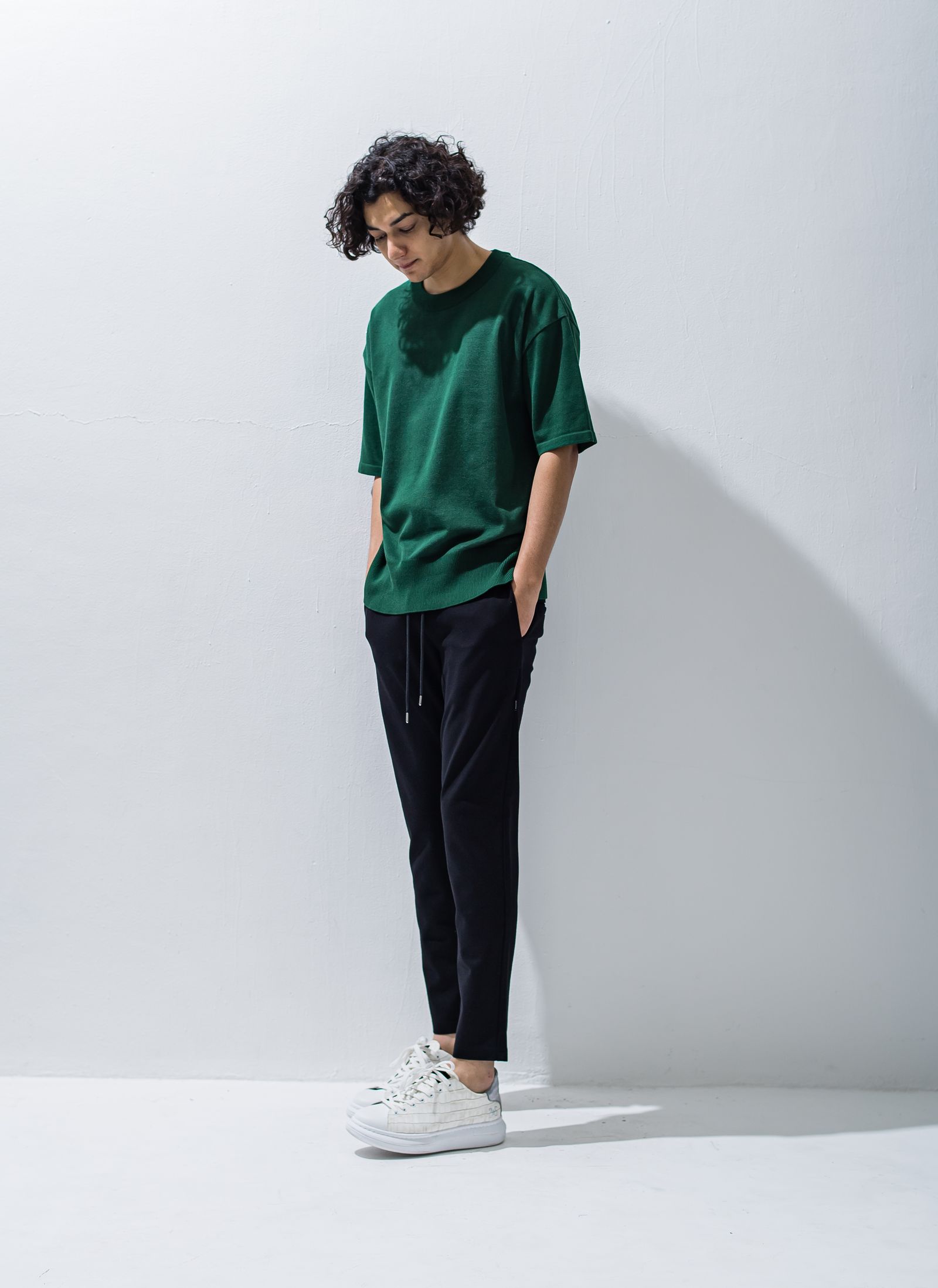 BACK ROGO HALF KNT / RC28-K-002 / バックロゴルーズ半袖サマーニット / グリーン※