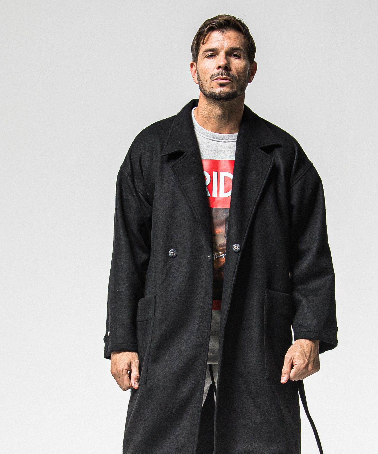 GOWN OVER COAT / RC38-JK-004 / オーバーサイズガウンコート / ブラック (11月上旬入荷予定)