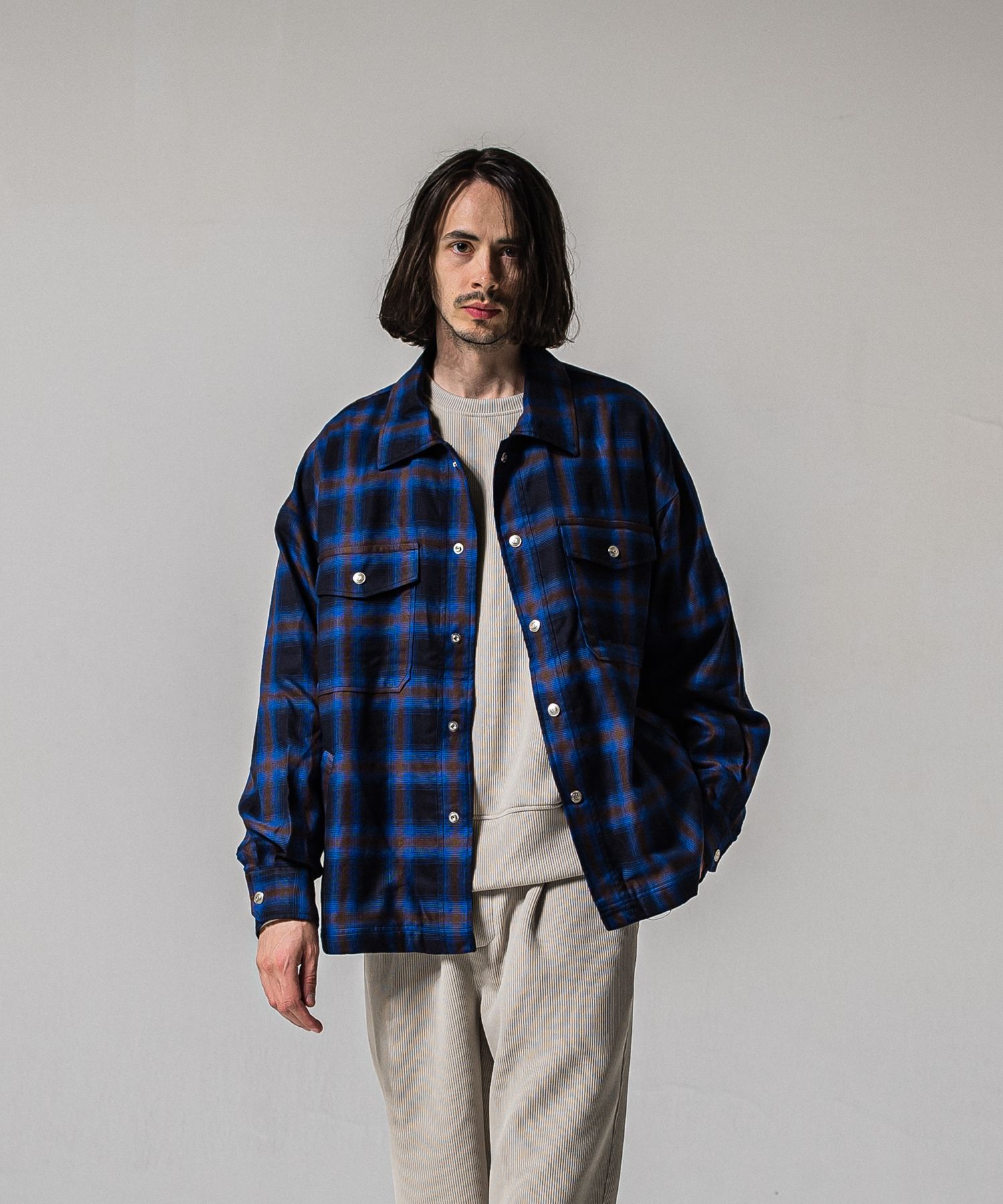 50S CHECK JK / RC39-JK-007C / チェックシャツジャケット / ブルー (2月中旬入荷予定)