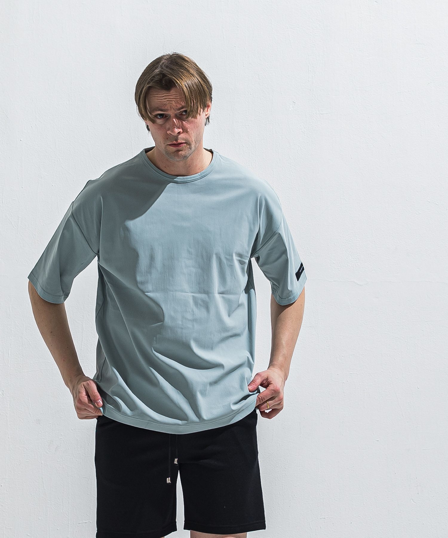 NYLON OVER T / RC40-T-003 / ナイロンビッグTシャツ / アクア (5月中旬入荷予定)