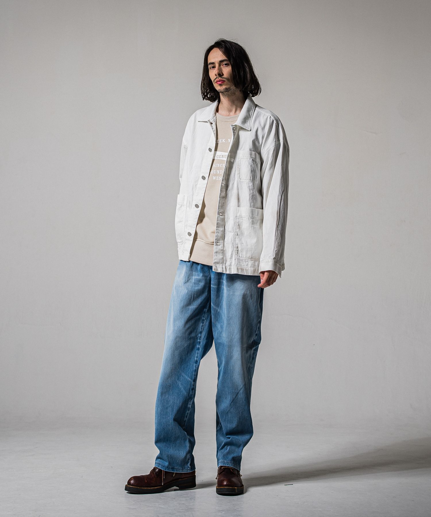 DENIM JERSEY WIDE PT / RC39-ST-016WTD / ライトオンスデニムジャージ ワイドパンツ / ライトインディゴ (2月中旬入荷予定)