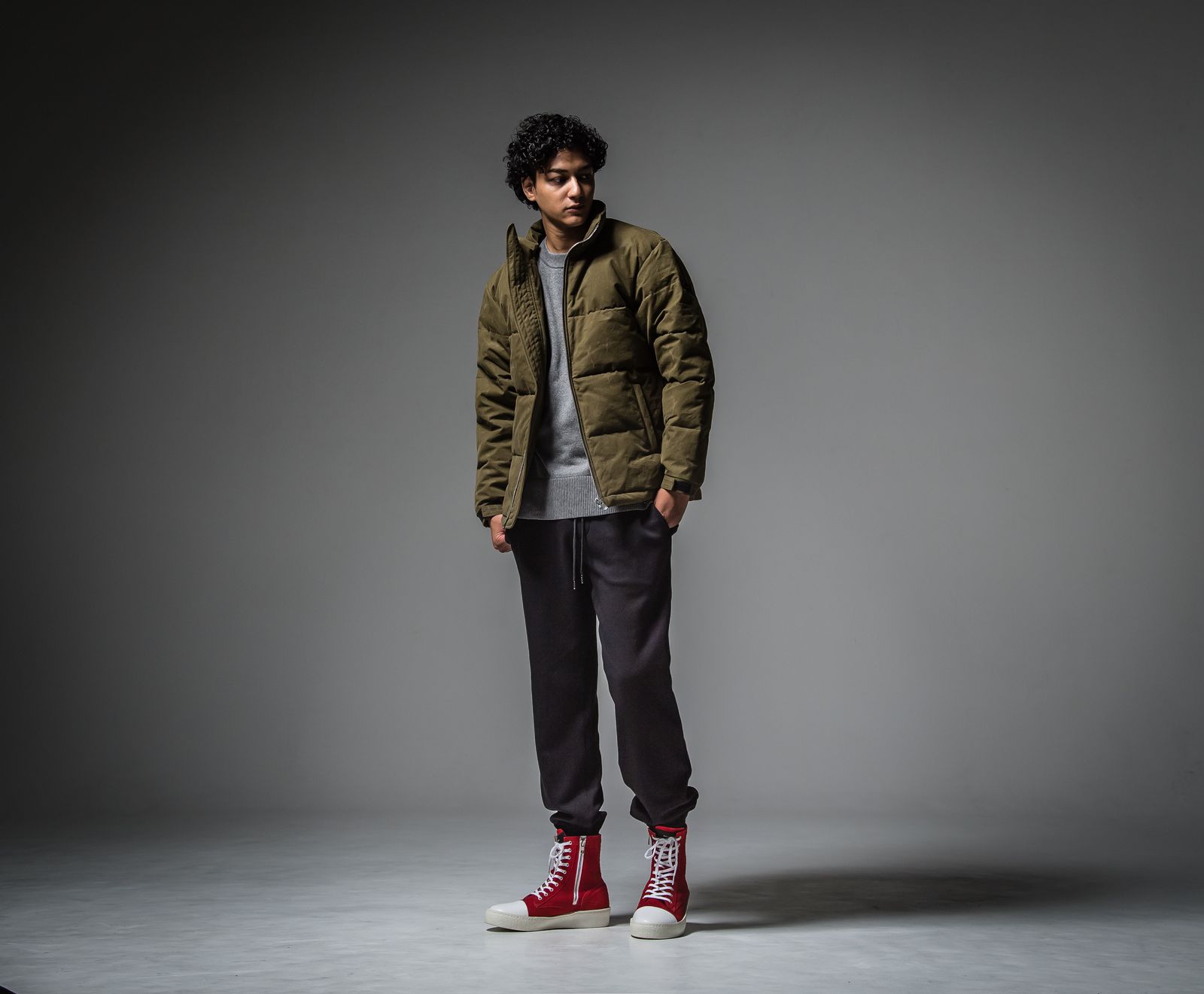 MIKE HEAT PANTS / RC30-ST-028H / 裏起毛ルーズ裾ゴムパンツ / ブラック