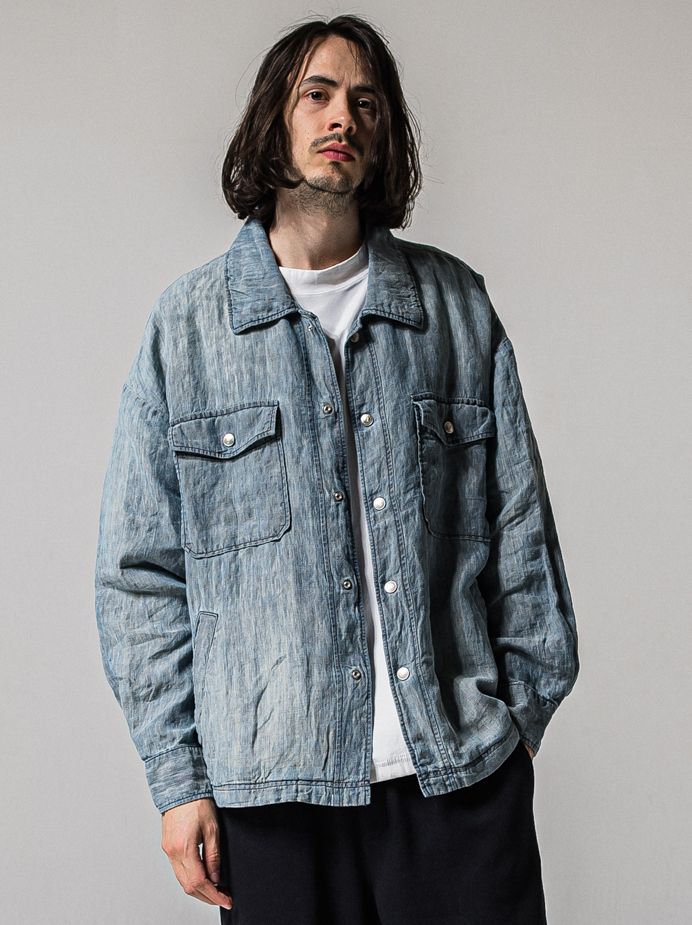 INDIGO LINEN JACK SHIRT / RC39-JK-007 / インディゴリネンシャツジャケット / ライトインディゴ (3月上旬入荷予定)
