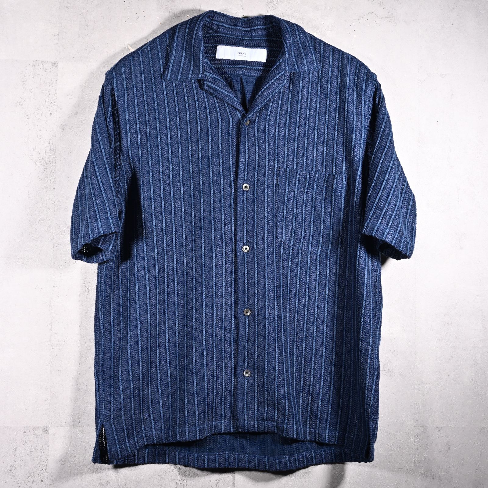 RUSSEL SHIRTS / DP1-SH-004 / ラッセル織り半袖シャツ / ネイビー (3月中旬入荷予定)