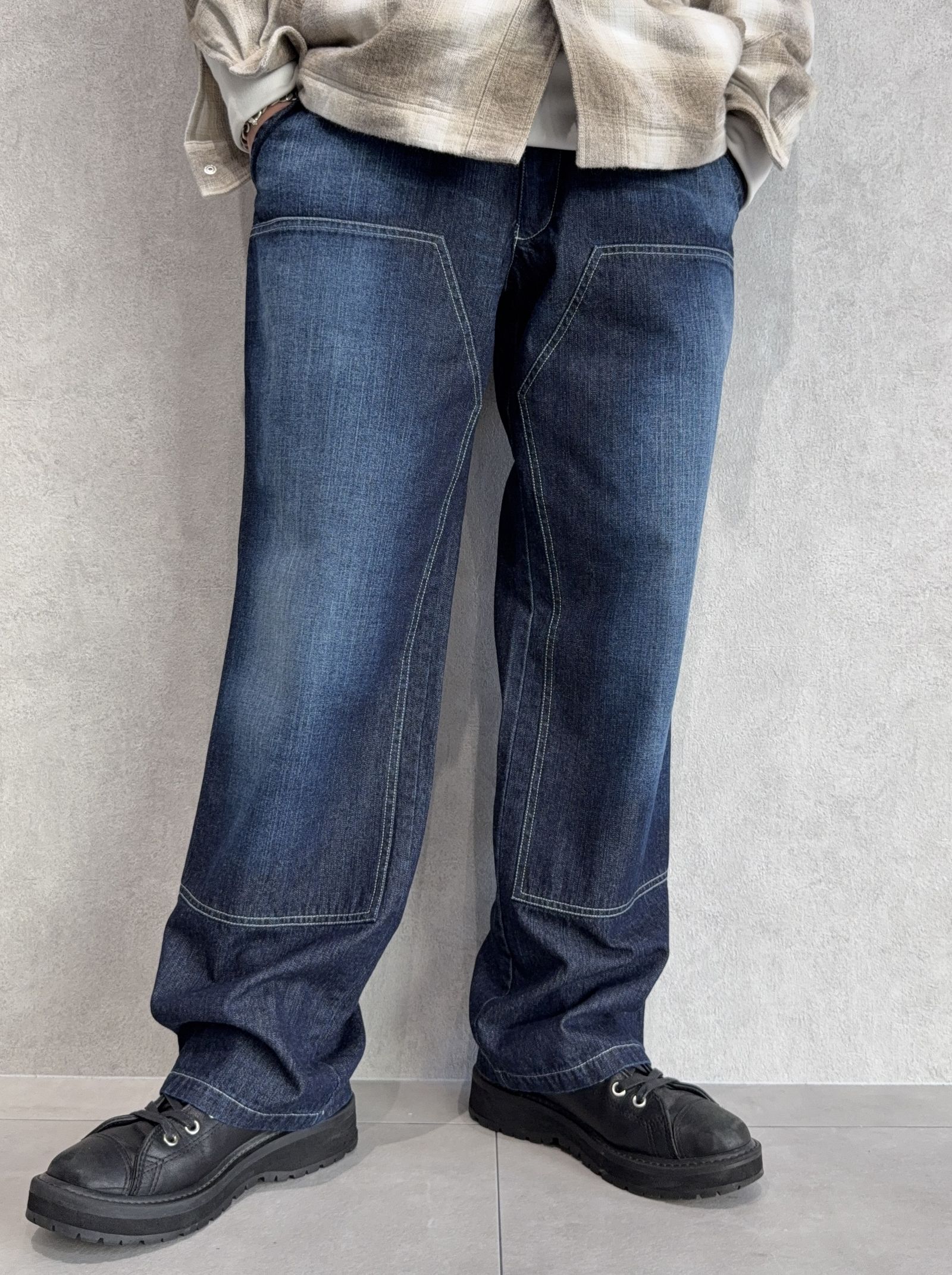 DOUBLE KNEE PT / RC39-ST-041 / ダブルニーワイドデニムパンツ / ダークインディゴ
