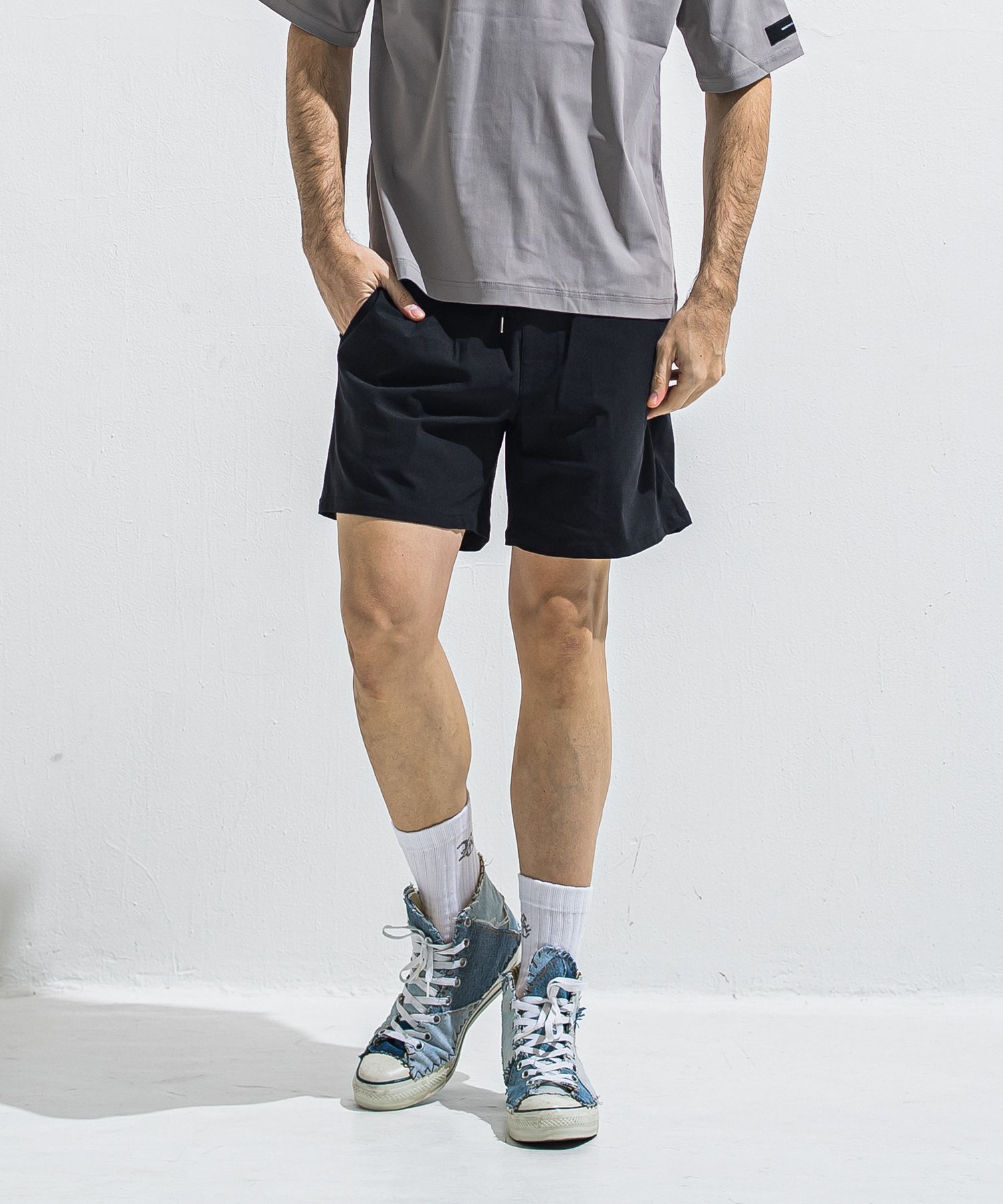 TV NYLON SHORTS / RC40-HP-004 / リラックスナイロンショーツ / ブラック (6月上旬入荷予定)