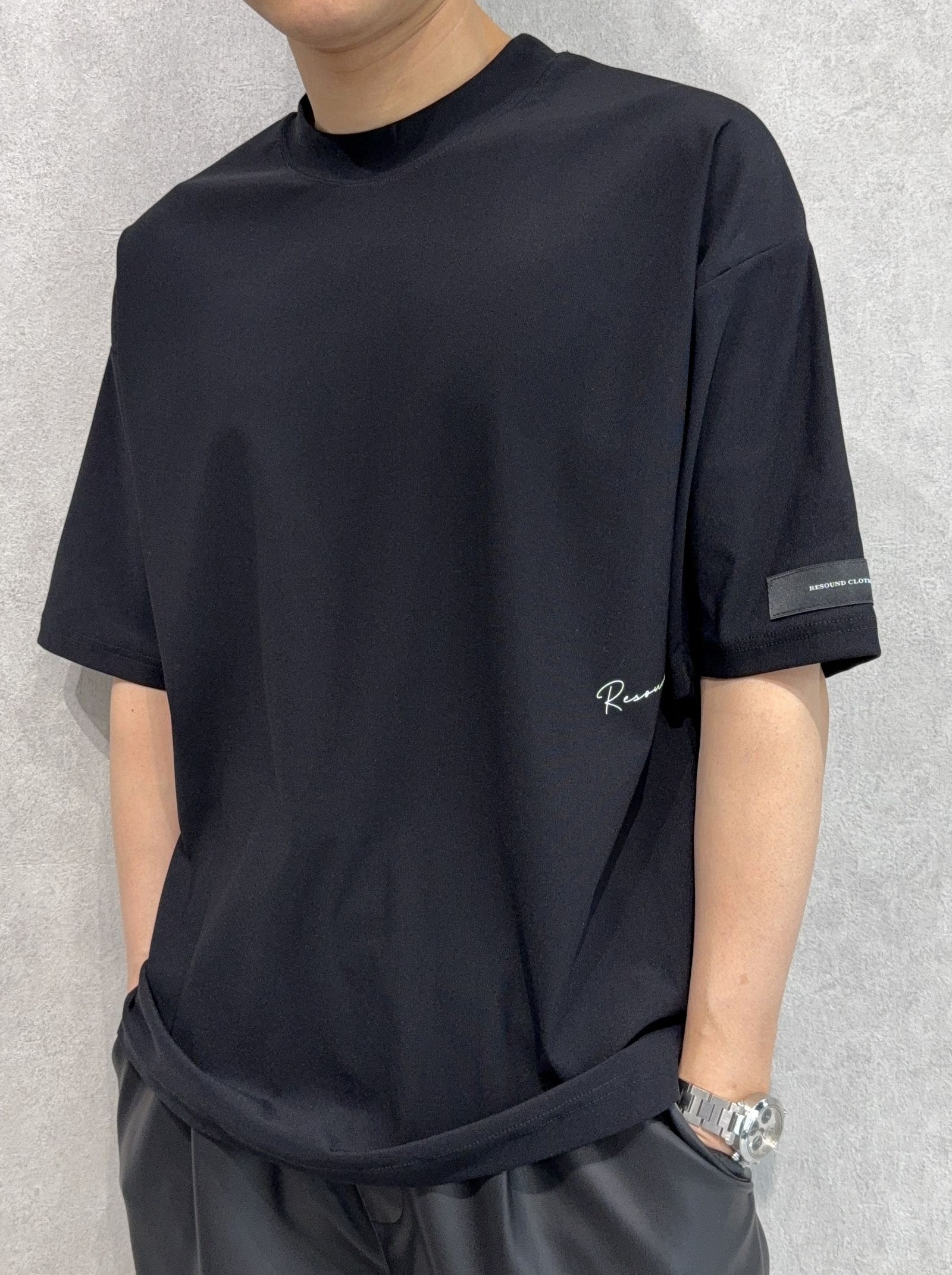 SIDE RC OVER TEE / RC39-T-004 / サイドロゴナイロンビッグTシャツ / ブラック