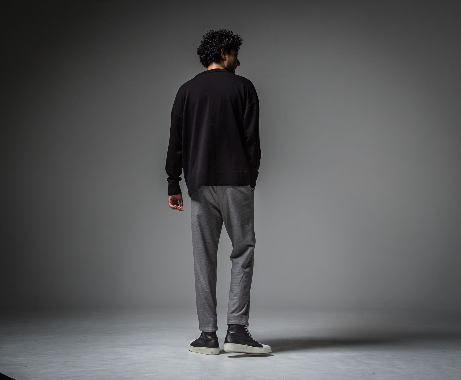 POCKET OVER SWEATER / RC30-K-002 / ポケットルーズニット / ブラック