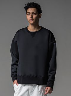 HD DROP TRAINER / RC37-C-004 / ダンボールニット 無地トレーナー / ブラック (9月中旬入荷予定)