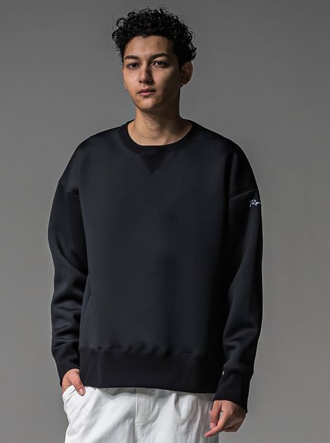 HD DROP TRAINER / RC37-C-004 / ダンボールニット 無地トレーナー / ブラック (9月中旬入荷予定)