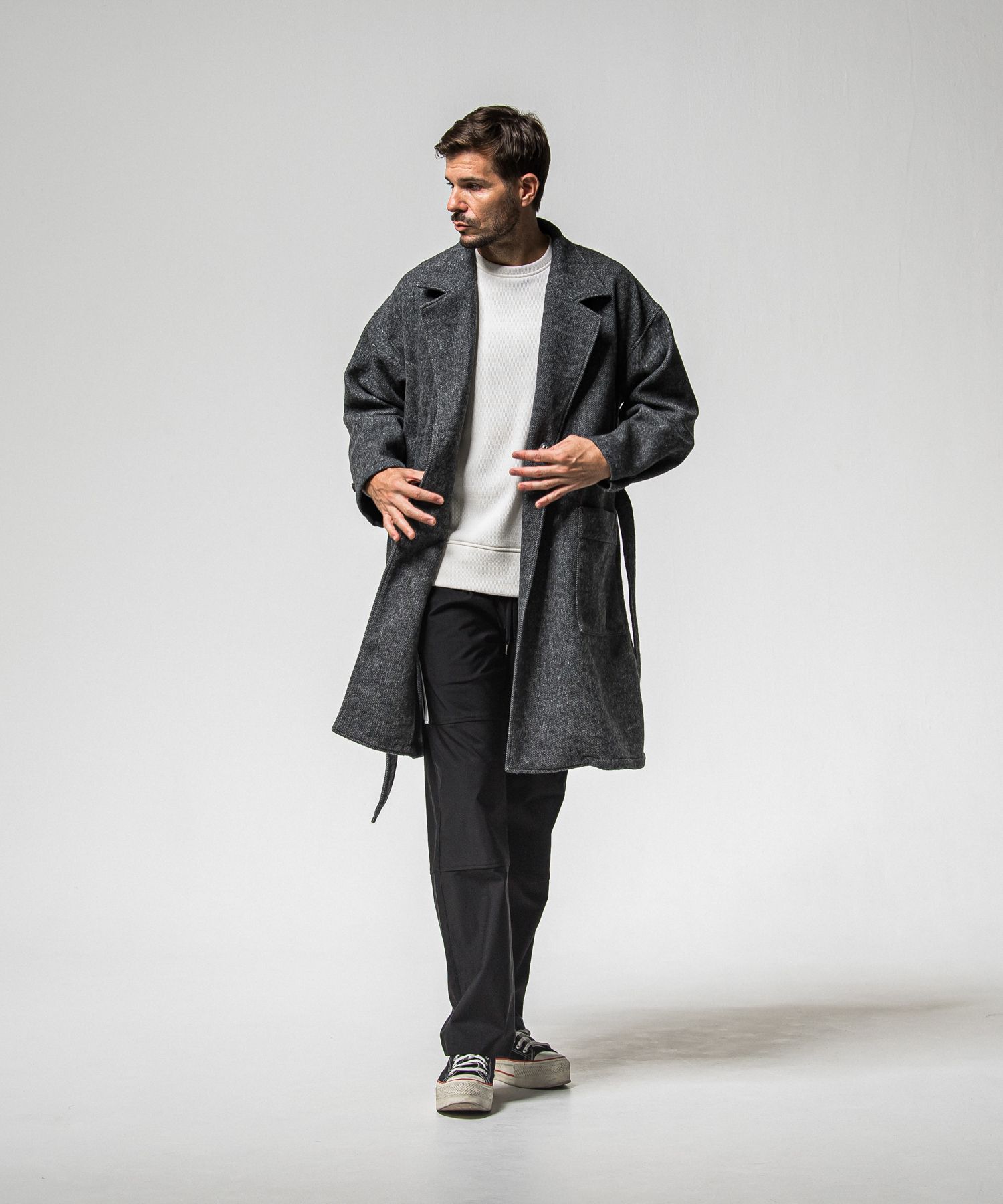 VELOURS FLEECE THERMAL LOOSE TRAINER / RC38-C-002 / 裏起毛サーマルトレーナー / ホワイト (10月中旬入荷予定)