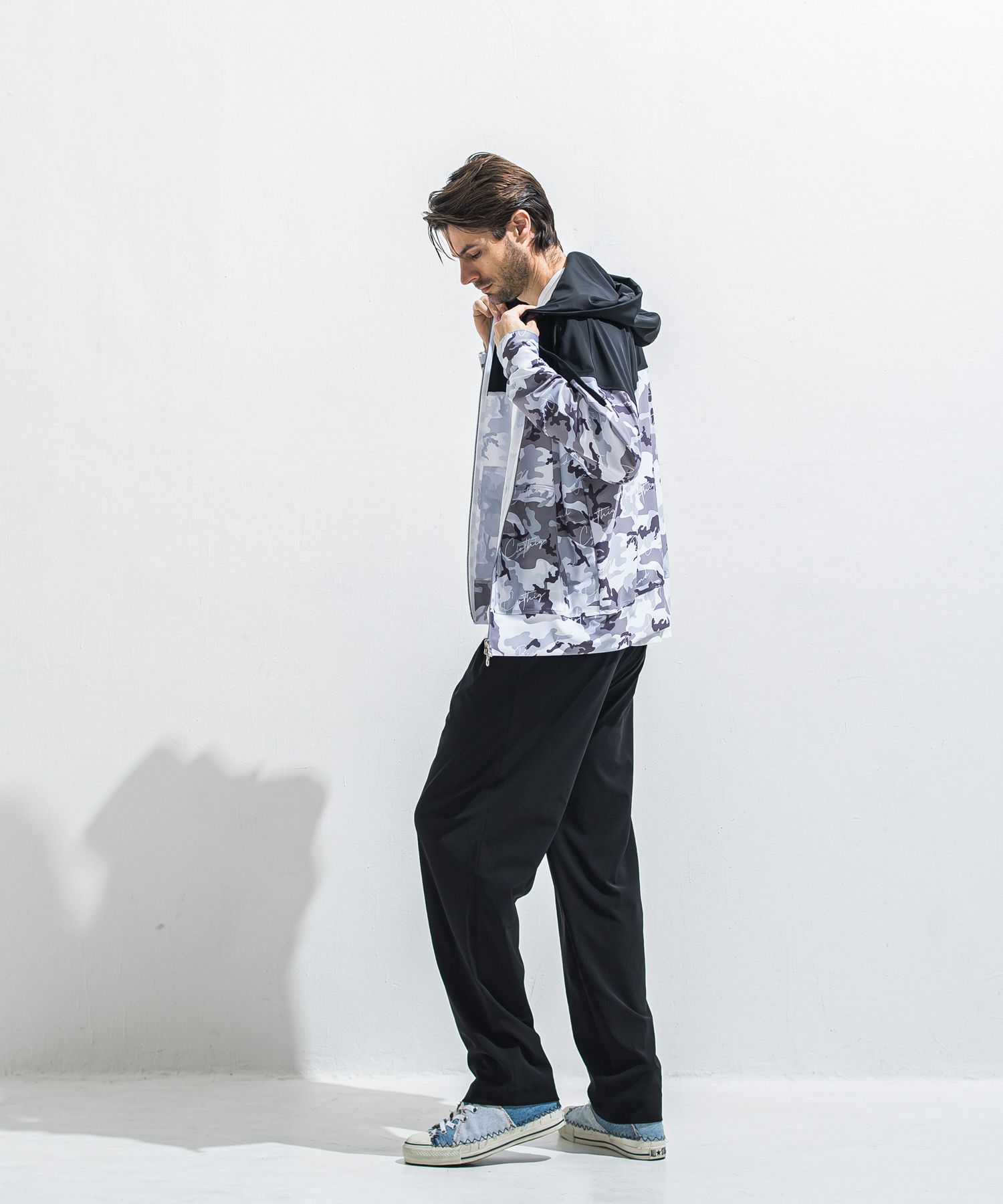 OVER NO SLEEVE / RC40-T-010 / サイドロゴメッシュノースリーブ / ホワイト (6月上旬入荷予定)