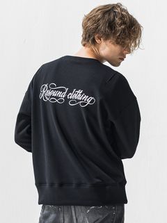 PIN ST RC VELOURS FLEECE DROP TRAINER / RC42-C-006 / 裏起毛バックロゴトレーナー / ブラック (11月上旬入荷予定)