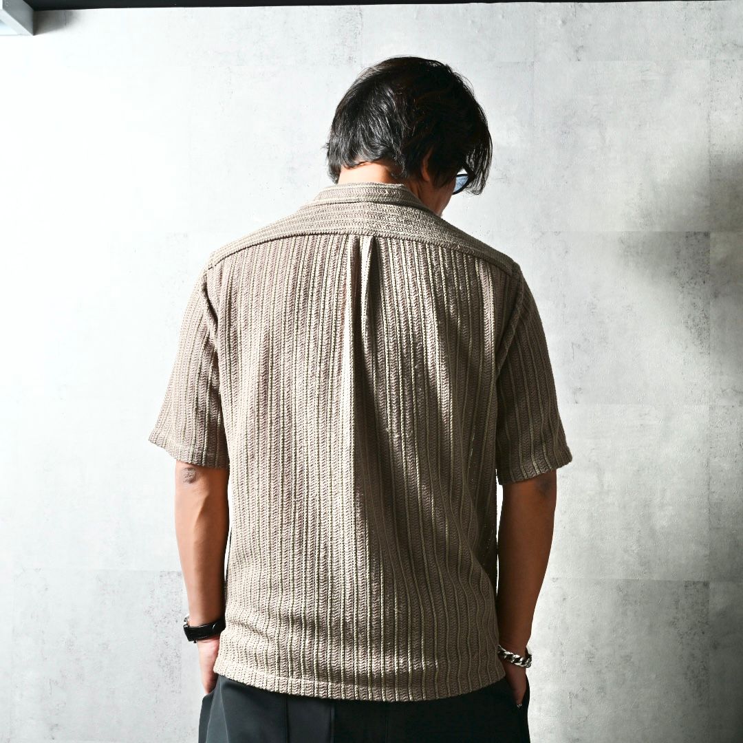 RUSSEL SHIRTS / DP1-SH-004 / ラッセル織り半袖シャツ / ブラウン (3月中旬入荷予定)