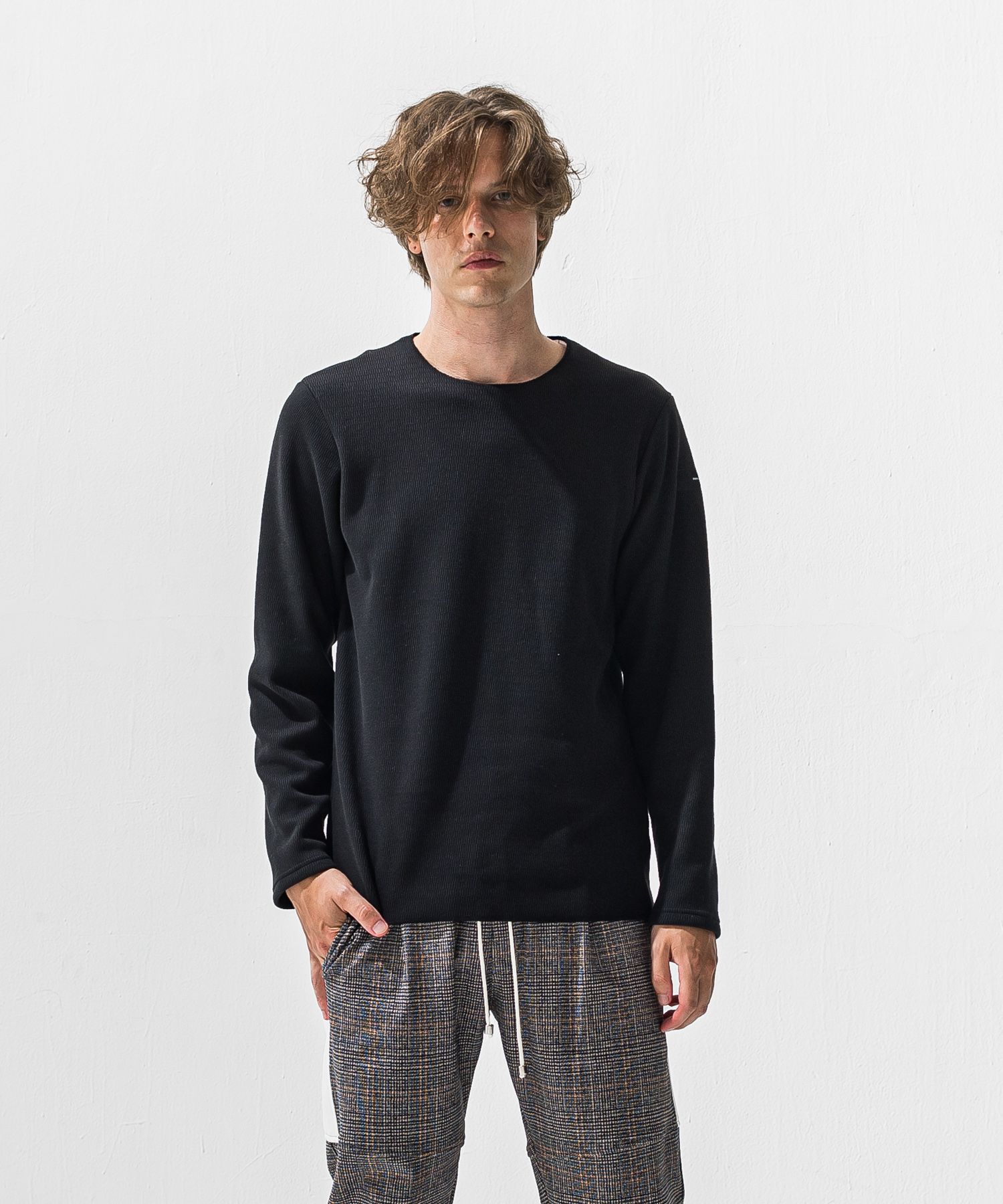 VELOURS FLEECE NEO THERMAL / RC42-C-001 / 裏起毛サーマルロングスリーブTシャツ / ブラック (10月下旬入荷予定)