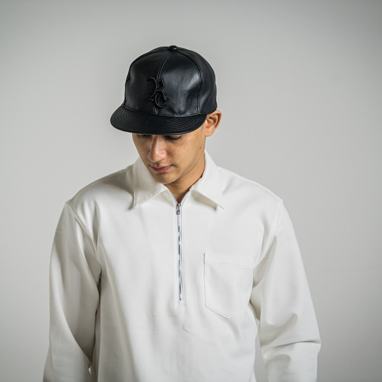 LEATHER RC BB CAP / RC34-CAP-001 / エコレザーベースボールキャップ / ブラック