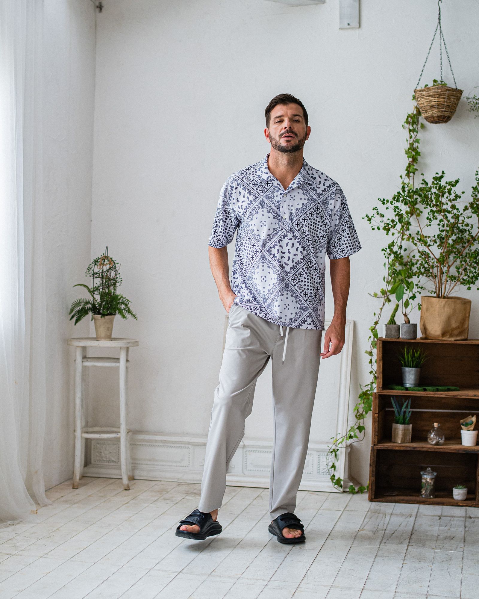 CHRIS EASY WIDE TUCK PANTS / RC32-ST-016WT / ワイドタックパンツ / グレージュ