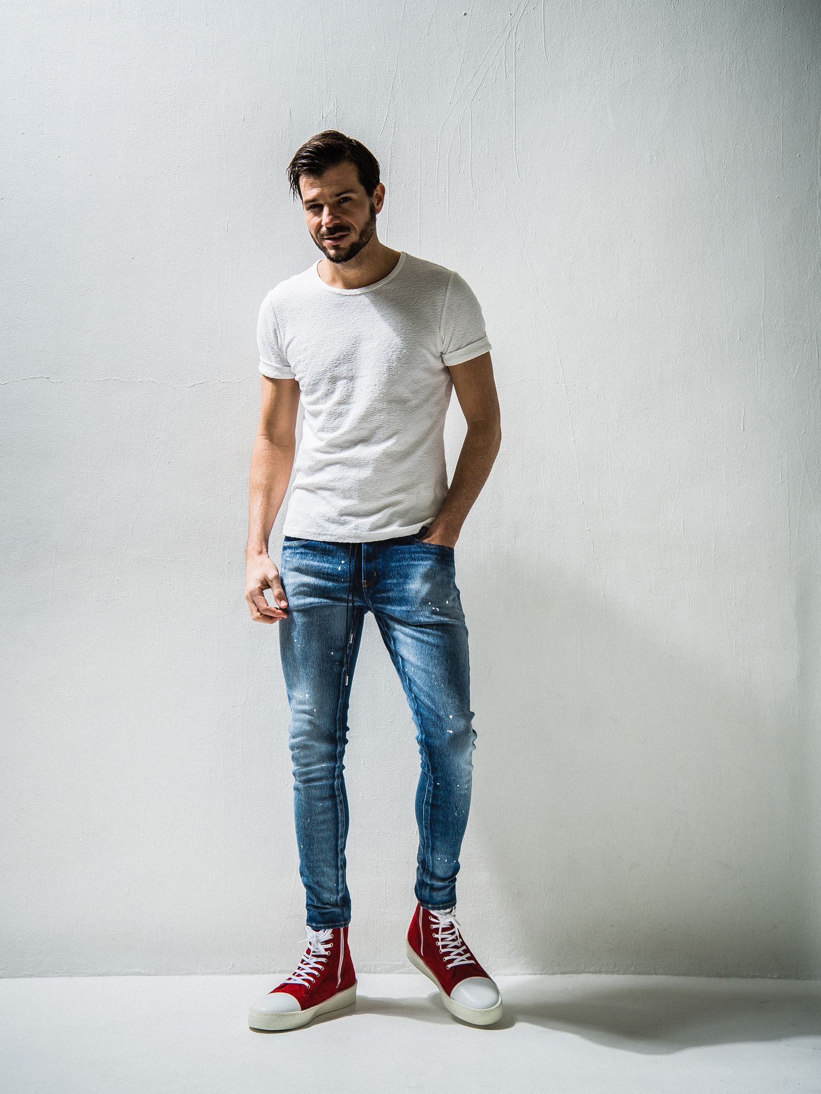 BLIND DENIM JERSEY / RC24-ST-019 / デニムジャージスキニーパンツ