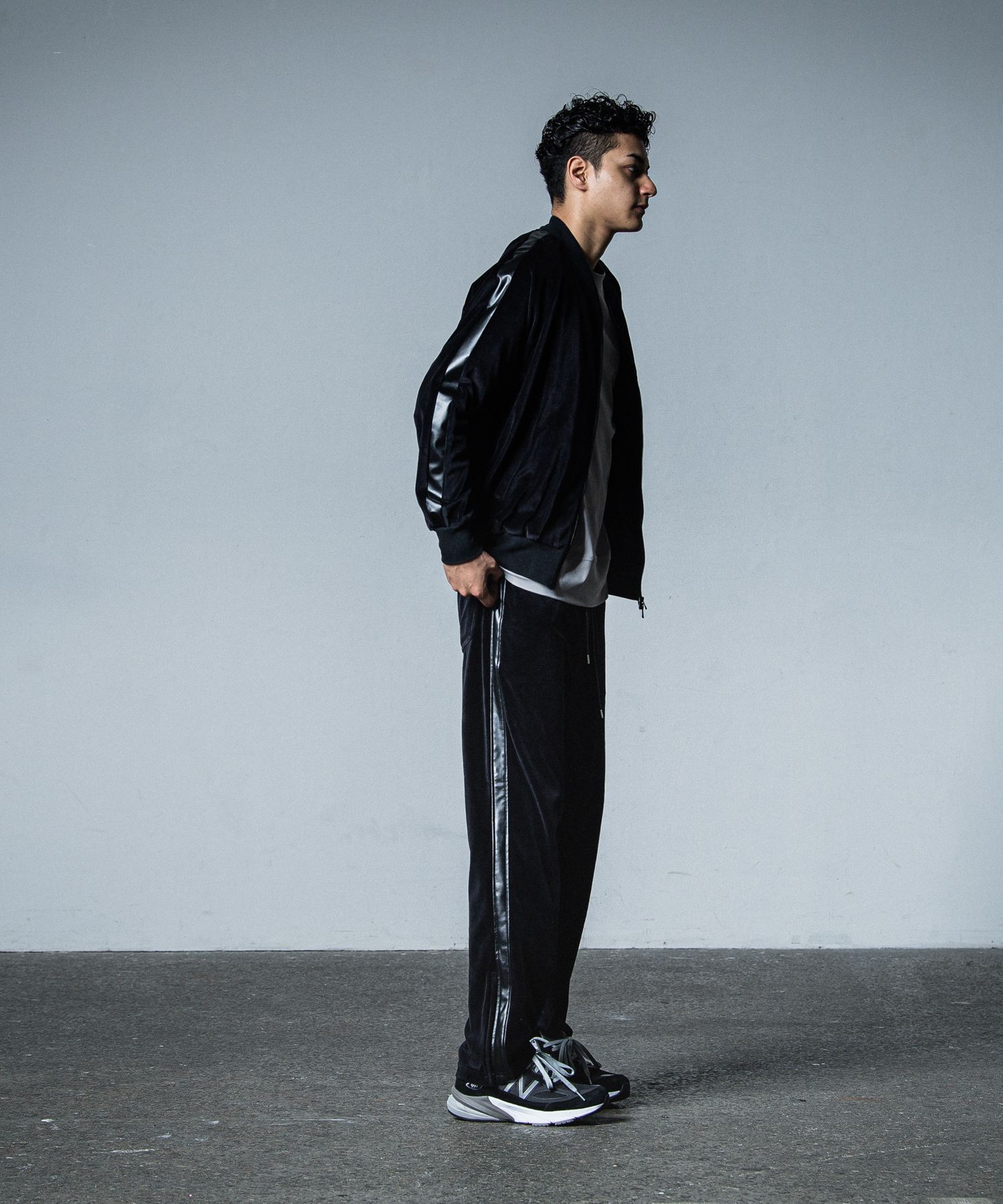 VELOUR SEMI WIDE PT / RC33-ST-008VW / ベロアラインワイドパンツ / ブラック