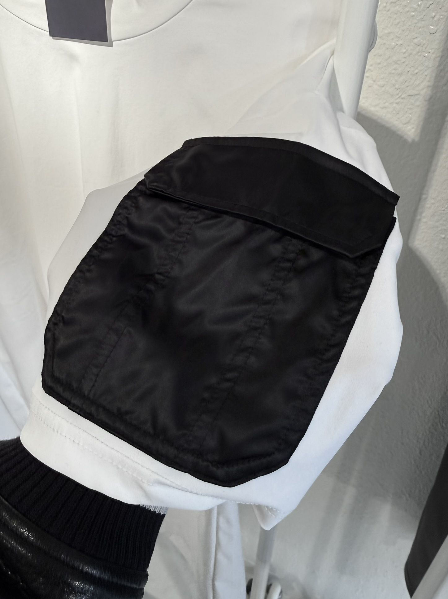 MILITARY NYLON OVER TEE / RC40-T-008 / ナイロンポケットビッグTシャツ / ホワイト (6月上旬入荷予定)