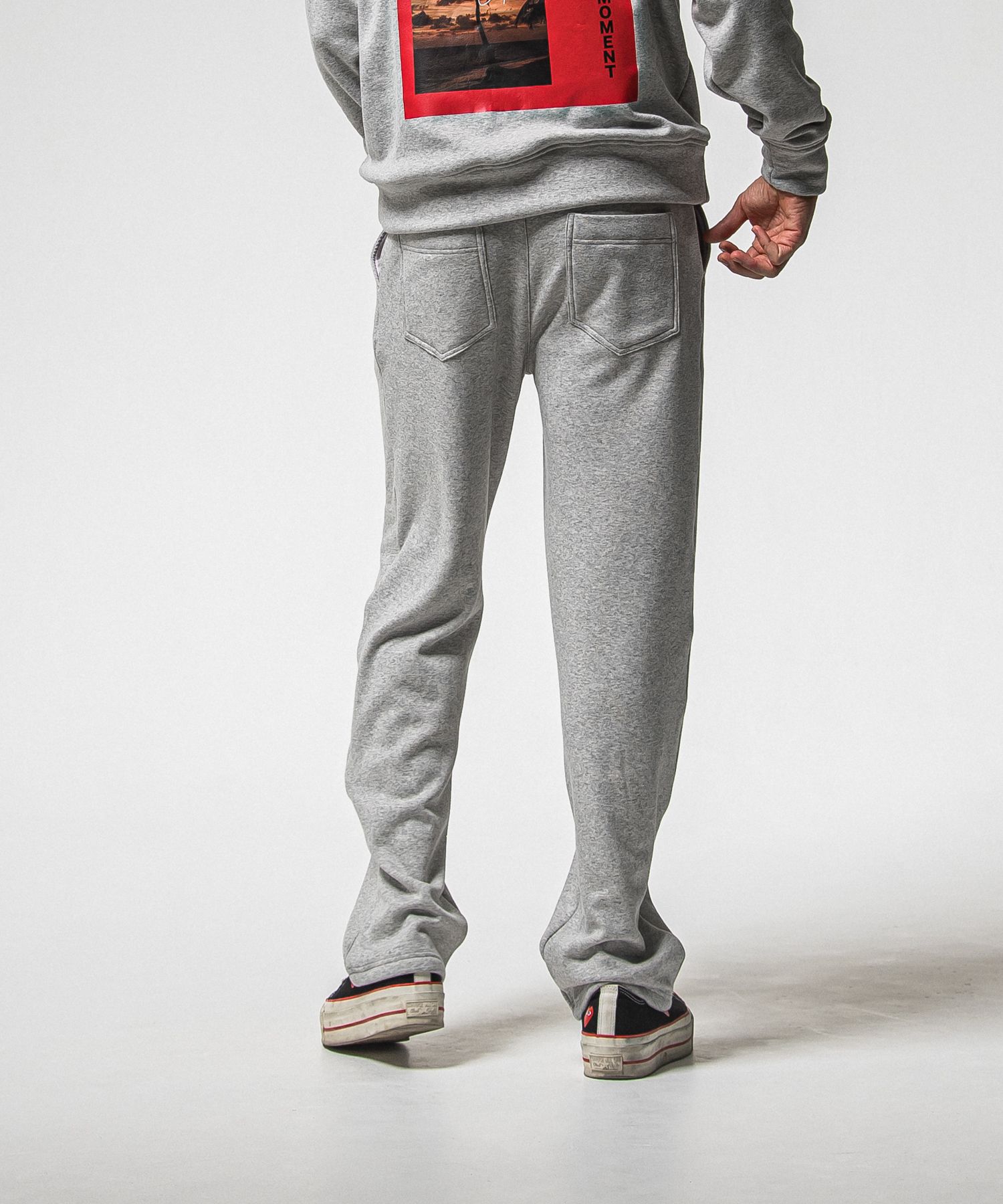 VELOURS FLEECE WIDE TUCK PANTS / RC38-ST-016HWT / 裏起毛スウェットワイドタックパンツ / グレー (11月中旬入荷予定)